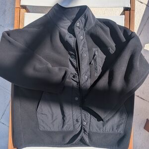 Te Verde Women's L Black Shearling Button-up Jacket